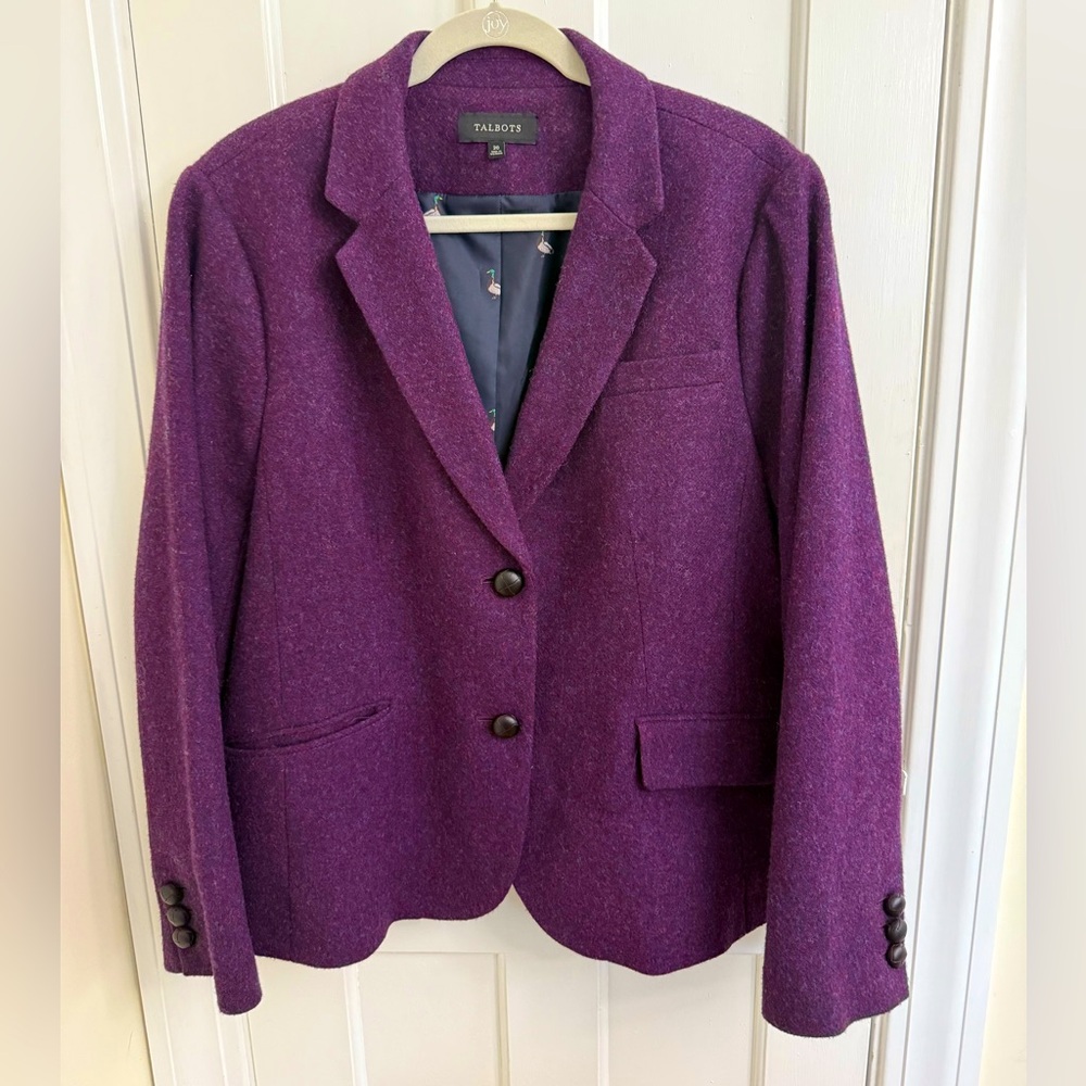 Talbots Wool blend Blazer - Purple with duck lining